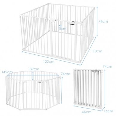 Metalinis aptvaras gyvūnams, 74 x 142 x 139 cm (Transportavimo defektas) 5