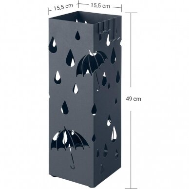 Metalinis stovas skėčiams su išimamu vandens padėklu 5