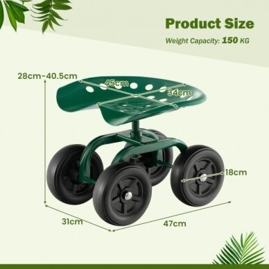 Mobili sodo kėdutė su ratukais, iki 150 kg 7
