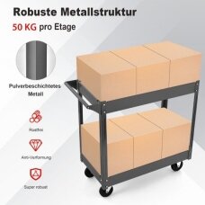 Universalus 2 pakopų metalinis vežimėlis, iki 100 kg (Ekspozicinė prekė)