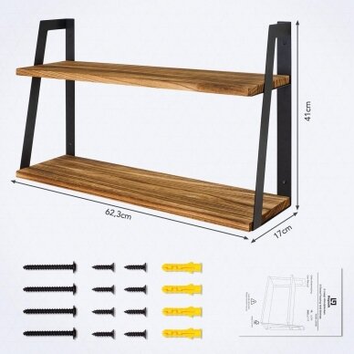 Pakabinama sieninė industrinio stiliaus lentyna 4