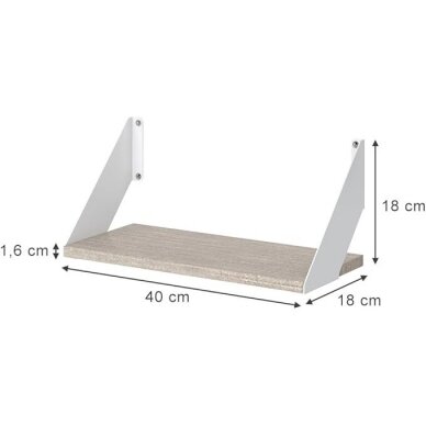 Pakabinama sieninė lentyna ARIANNA, 18 x 40 x 18 cm 5