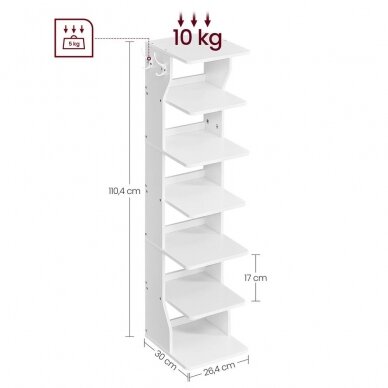 Pastatoma siaura 6 pakopų lentyna 7