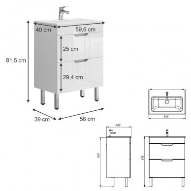 Pastatoma praustuvo spintelė CLAYTON 4