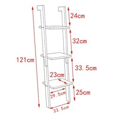 Pastatoma sieninė lentyna, 121 x 33.5 x 23 cm 4