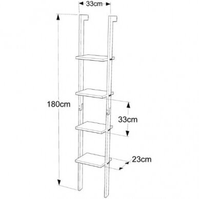 Pastatoma sieninė lentyna, 180 x 33 cm 5