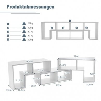 Modulinė pastatoma spintelė su lentynomis 8