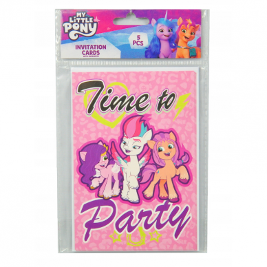 "My Little Pony" gimtadienio kvietimai su vokais, 5 vnt