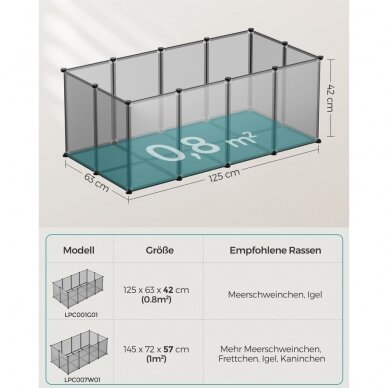 Plastikinis aptvaras gyvūnams, 125 x 63 x 42 cm 4