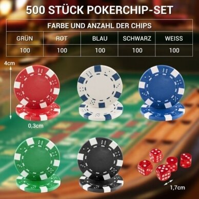 "Pokerio" žaidimo rinkinys su 500 žetonų 4