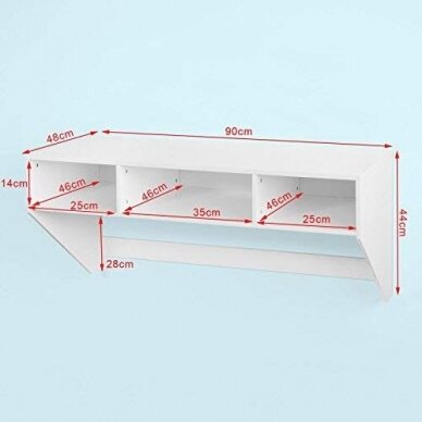 Prie sienos tvirtinamas rašomasis stalas, 90 x 48 x 44 cm 4