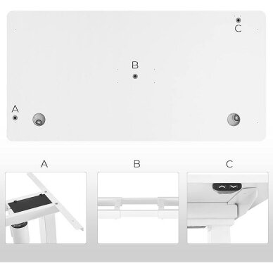 Stalviršis elektriniam reguliuojamo aukščio stalui, 60 x 120 cm 2