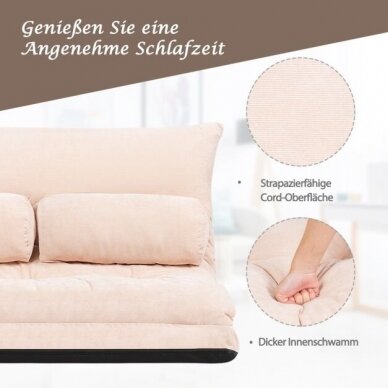 Sulankstoma grindų sofa - lova su reguliuojamu atlošu 2