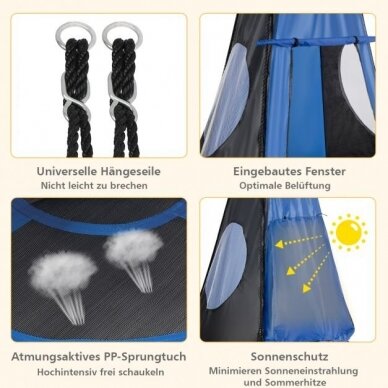 Sūpynės "Lizdas" su palapine, 100 cm 6