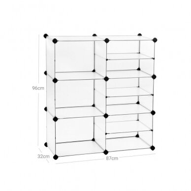 Surenkama lentyna su 9 skyriais, 96 x 87 x 32 cm 4