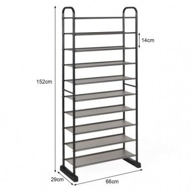 Surenkama modulinė 10 pakopų batų lentyna, 152 x 66 x 29 cm 6