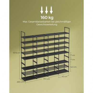 Surenkama modulinė batų lentyna, 157,6 x 171,1 x 29,5 cm 7