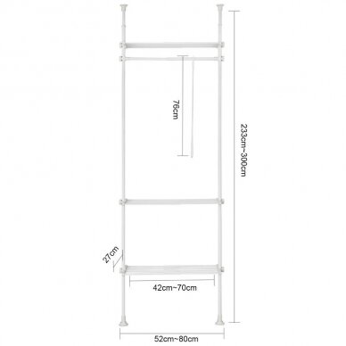 Teleskopinė drabužių spintos sistema, 233-300 x 52-80 cm 4