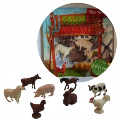 TOI-TOYS Gyvūnų figūrėlių rinkinys  FARM ANIMALS