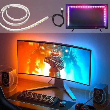 USB LED juostelė RGB, 50 cm 2