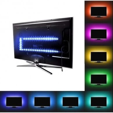 USB LED juostelė RGB, 50 cm 1