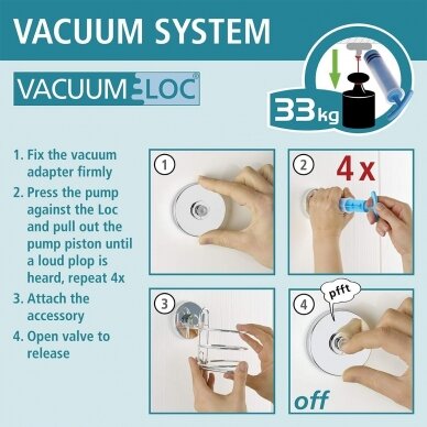 Vacuum-Loc® sieninis dantų šepetėlių laikiklis 2