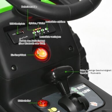 Vaikiškas elektrinis traktorius su priekaba, 12V, iki 8 km/h 5