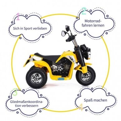 Vaikiškas elektrinis mini triratis motociklas, 6V, 4 km/h 4