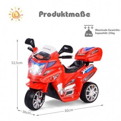 Vaikiškas elektrinis mini triratis motociklas, 6V, 3 km/h 7